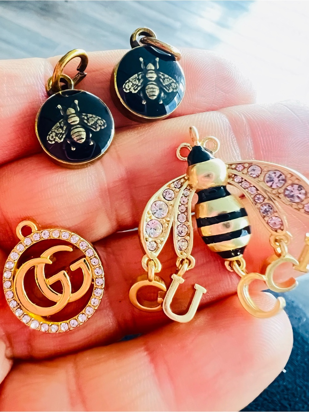 Unbranded mix set of 4 Inspired Gold Bee and Black Enamel Charm Pendant